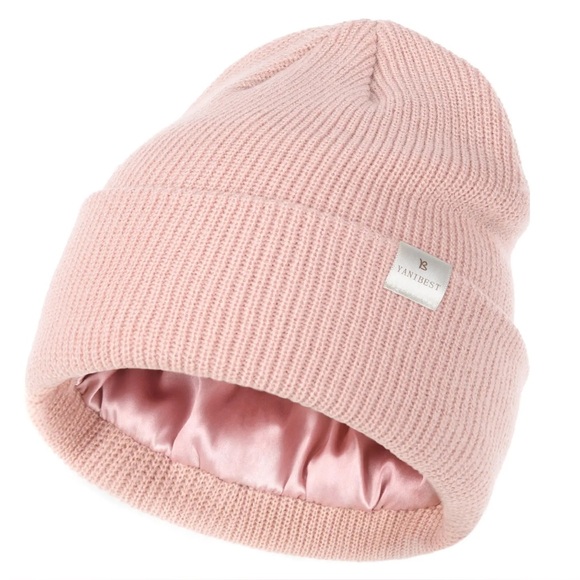 Yanibest Butter Satin Lined Knit Skull Beanie - Picture 2 of 6